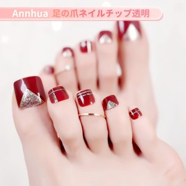 Annhua Toe Nails, Clear, Transparent, For Feet (10 Sizes, 500 Pieces), Plain, False Nails, Easy to Put On and Take Off, Waterproof, Strong, For Feet, Practice, Toe Nails, Lightweight Nails, Handmade Nails, For Legs, Mass Production, Clear, Beginners, Transparent Fake Nails