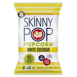 SkinnyPop White Cheddar Popcorn, Skinny Pop,4.4oz Grocery Size Bag,Select Flavor - White Cheddar