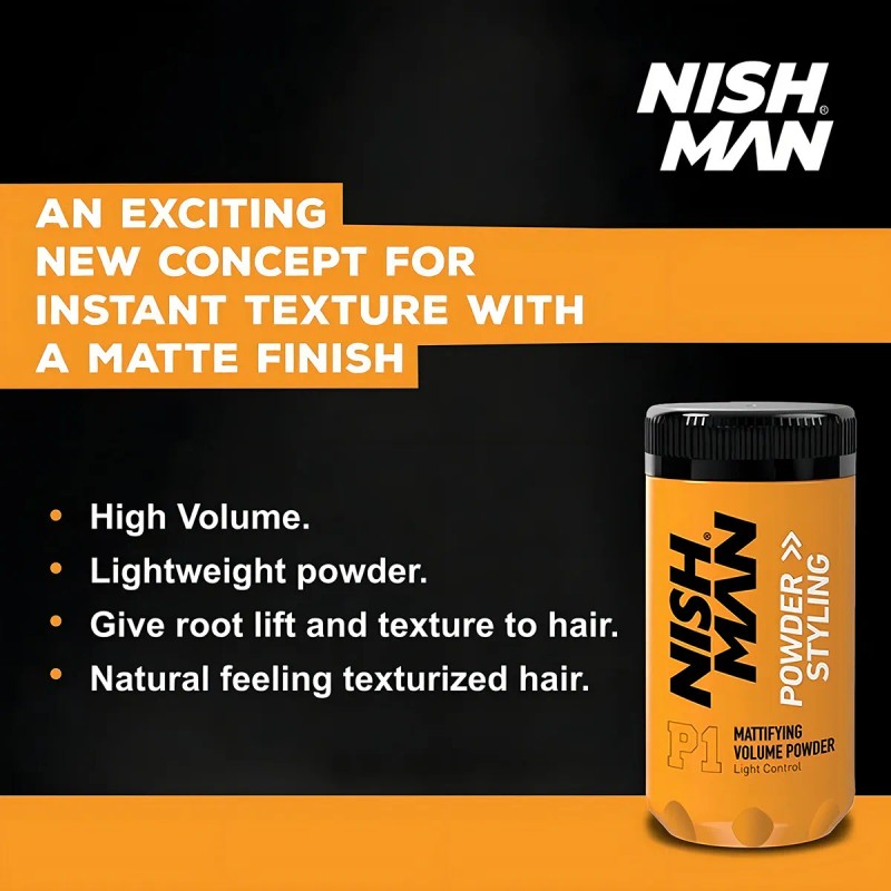 Nish Man Cera En Polvo P1 Da Volumen Control Ligero