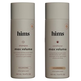 hims Max Volume - Juego de champú y acondicionador - Biovolume 128, biotina y aceite de argán - Levantamiento de raíces e hidratación para cabello fin
