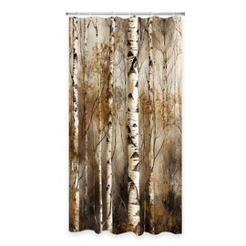 TheBlackSpot Birch Tree Shower Curtain Sets Rustic Western Country Bath Curtains Decor Grommet with Hooks 36" W × 72" H