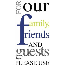 Ideal Home Range 32 Count 3-Ply Paper Guest Towel Napkins, Please Use (Blue)