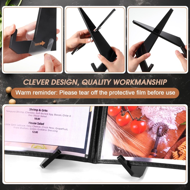 Menkxi Acrylic Cookbook Stand Cook Book Stand for Kitchen Counter