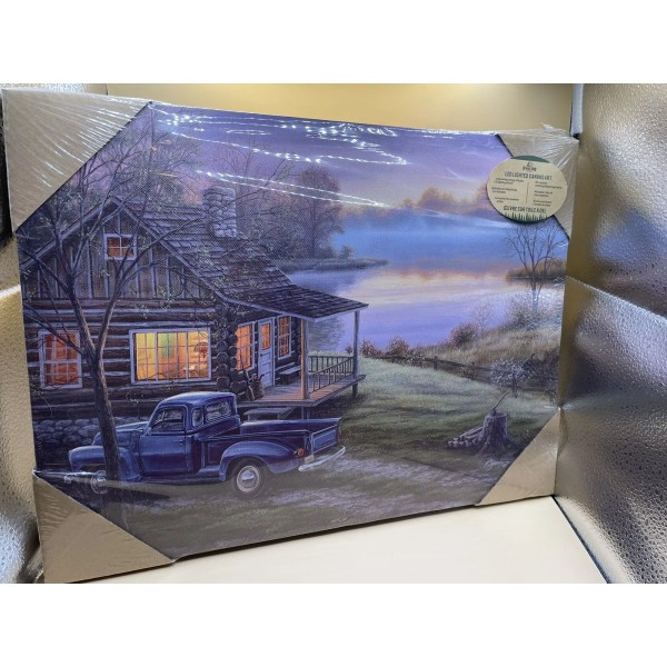 Rivers Edge LED Lighted canvas art Home Decor 16X 12