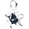 Lunarable Nautical Apron, Shark Sails with a Boat and Constellation