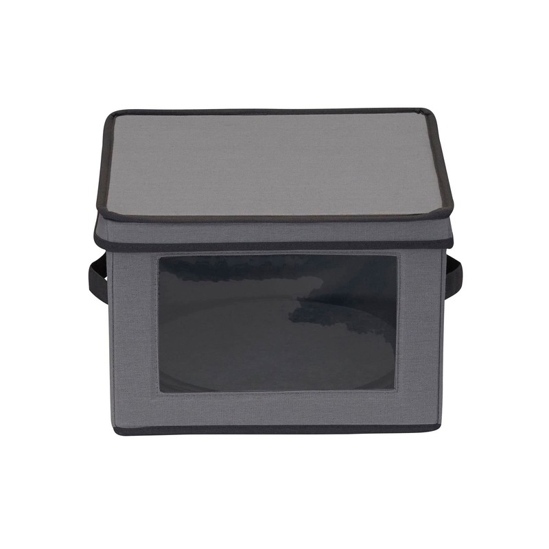 Household Essentials Dinner Plate Storage Box, Strong Frame and Handles,