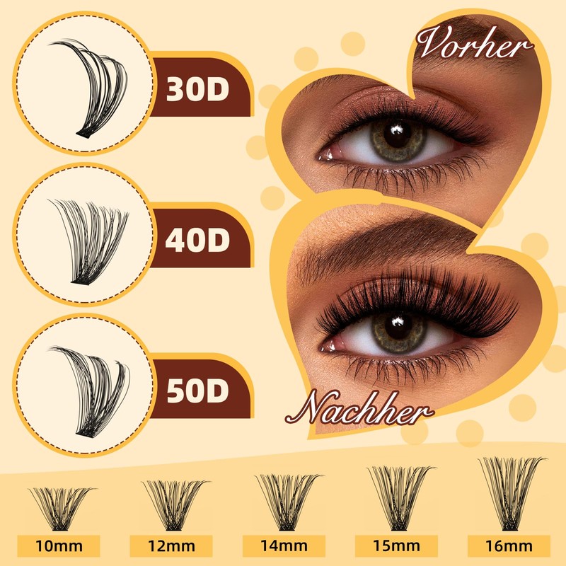 QUEWEL 280 Pieces Eyelash Extensions Set, 30 + 40 +