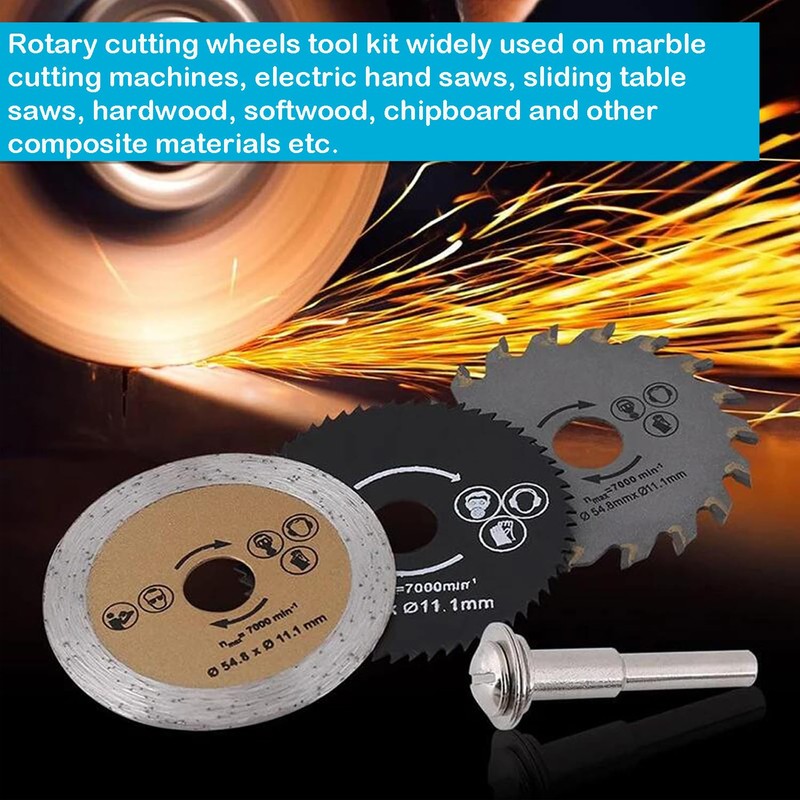 YUENTOEN Rotary Tool Saw Blades, 3Pcs HSS Mini Circular Saw
