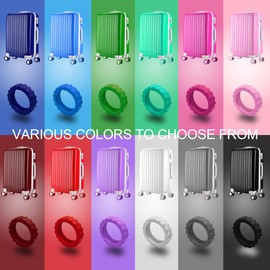 HoldFist （8 Pack） Luggage Wheel Covers for Most 8-Spinner Wheel Suitcases, Silicone Material for Mute and Shock Absorption (Deep Red)