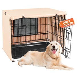 X-ZONE PET 30" Dog Crate Cover for Indoor/Outdoor - Heavy Duty Polyester Pet Kennel Cover Fits for Wire Dog Cage Beige