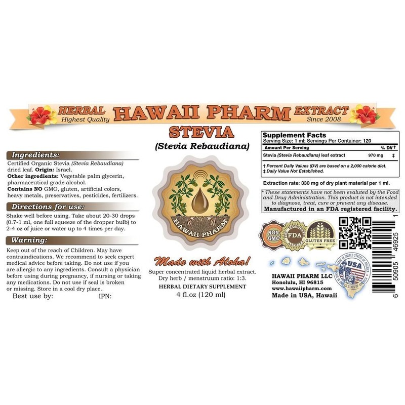 Stevia (Stevia Rebaudiana) Liquid Extract 4 fl.oz