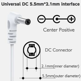 Govvep 24V 1A 0.5A Switching Power Supply Adapter Wall Charger Center Positive for Device with 5.5 * 2.1mm DC Jack and Charging Power not exceeding 24V 1A.