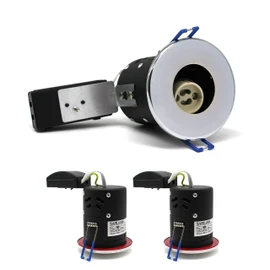 sanlumia 2 X LED Fire Rated Downlight Can GU10 Recessed Ceiling Twist & Lock Interchangeable Downlight IP20 Chrome