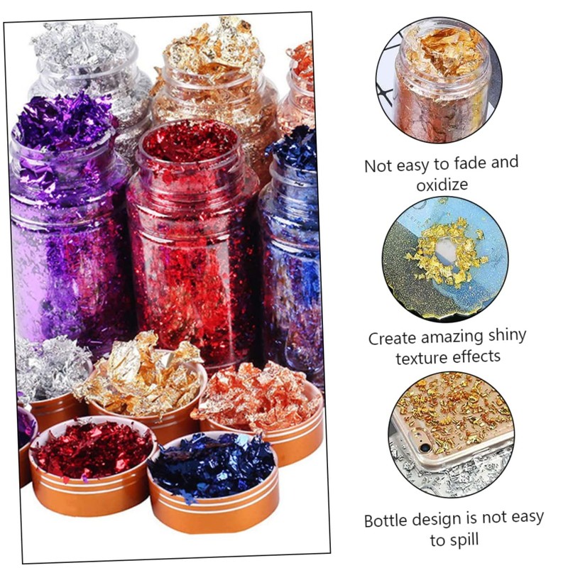 Baluue Unique Gold Nail Foil Flakes Nail Art Stickers Sequins