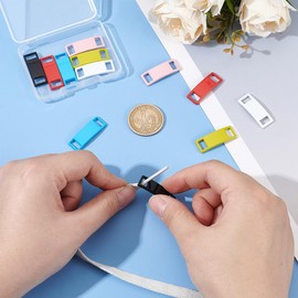 UNICRAFTALE about 12Pcs 6 Colors Alloy Rectangle Tag for Shoelaces Shoe Decoration Charms Curved Rectangle Customized Nameplate Words Blank Tag Shoe Buckles Shoelace Decoration Charms Sneaker Charms