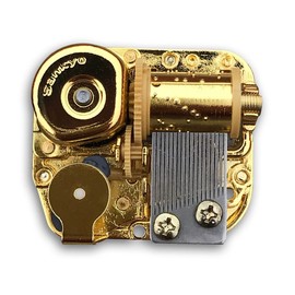 BinkeGG Music Box Spare Part Golden Wind Up Sankyo Musical Movement for DIY Music Boxes (60 Tunes Option) (Santa Claus is Coming to Town)
