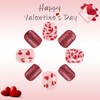 24Pcs Valentines Press on Nails Short Square Heart Fake Nails