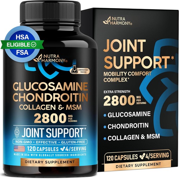 Joint Support Supplement - Glucosamine, Chondroitin, MSM, Collagen - 120