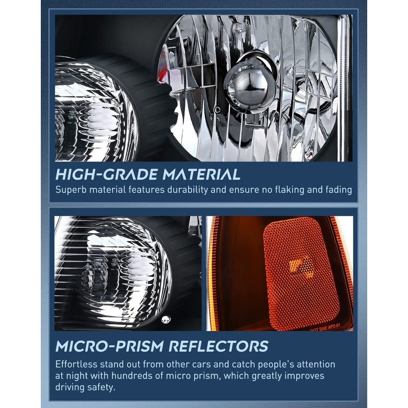 Nilight Headlight Assembly Compatible with 2001 2002 2003 2004 2005