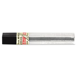 Pentel C5052b Super Hi-Polymer Lead Refills, 0.5Mm, 2B, Black, 12 Leads/Tube