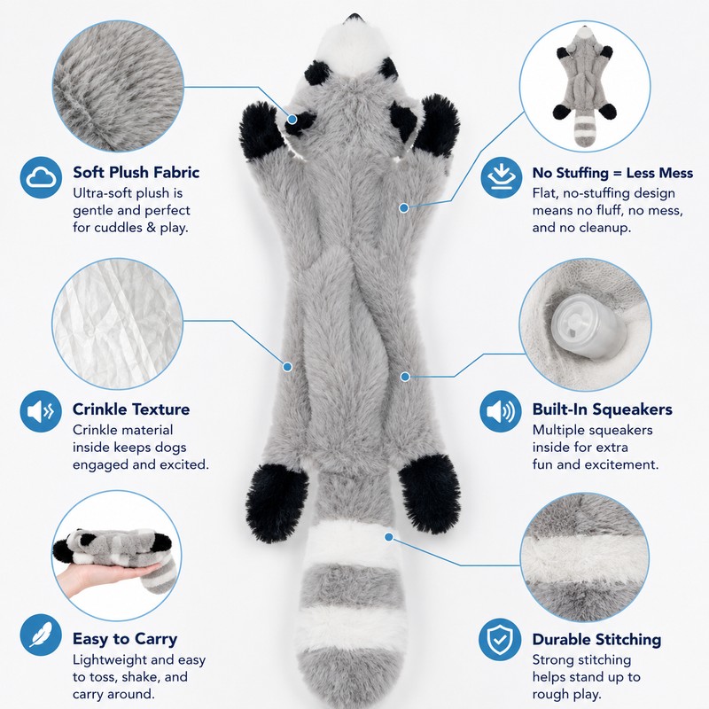No-Stuffing Dog Squeaky Toy for Interactive Play – 45cm Crinkle
