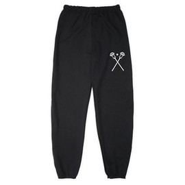 ChalkTalkSPORTS Guys Lacrosse Sticks Sweatpants | Fleece Lined Sweatpant | Black | Youth X-Large