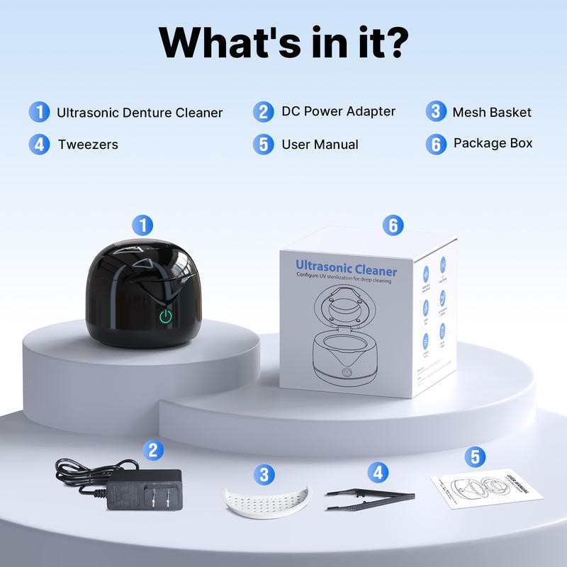 Ultrasonic Retainer Cleaner with UV Light - 2 Modes, 200ml,