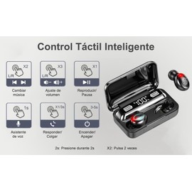Ecouteurs ohne Fil Tactile F9-5, Bluetooth 5.3, Voice Assistant, HiFi Stereo, Blocage du Bruit Extender IPX-7, Étanche Sport or Douche, Smartphone Microphone
