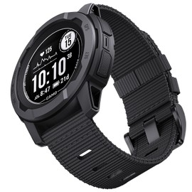 EKINGEEK for Garmin Instinct/Instinct 2 Band, Soft Nylon Replacement Watch Strap Compatible with Garmin Instinct Tactical/Tide/Esports/Instinct Solar (Black (Black Buckle))