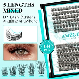 Individual Eyelashes, Cluster Eyelashes, Individual Clusters, 144 Pieces Eyelash Extensions, Soft Eyelashes, Individual Eyelashes, DIY Eyelash Extension Eyelash Clusters for Self-Use at Home