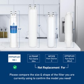 TEEHAY FPPWFU01 Filter Replacement, Compatible With Electrolux EPPWFU01 PureAdvantage PWF-1, Frigidaire FPPWFU01 PurePour PWF-1 (3 Pack)