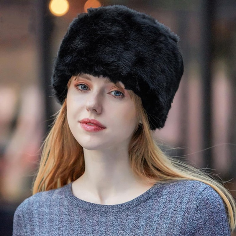 Men Winter Trapper Hat Faux Fur Russian Trooper Hat Furry