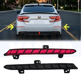 lighting_master 1 Pair Fits 2018-2022 Honda Accord Smoked Lens Rear Bumper LED Reflector