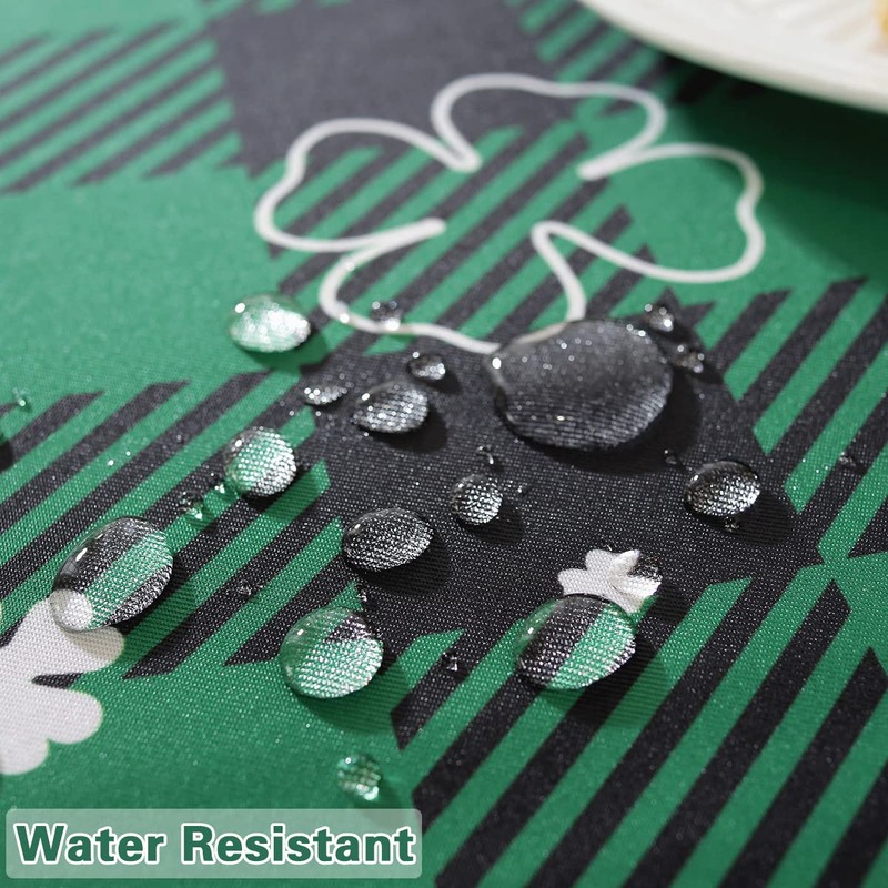 St.Patrick's Day Tablecloth Rectangle, Shamrock Clover Spring Table cloth with