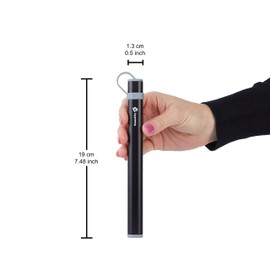 Kids Chopstick with Training Holders, Travel Chopsticks 6.7"/171mm Long, Lightweight & Strong Pure Titanium Chopsticks Comes Beautiful Aluminium Cases & Holders (Black)