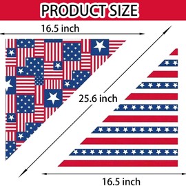 4th of July Dog Bandanas, American Independence Flag Dog Bandana, Holiday Festival Accessories for Small, Medium, Large Dogs & Cats, Red Blue White American Flag Pet Scarf(B 2 Pcs)