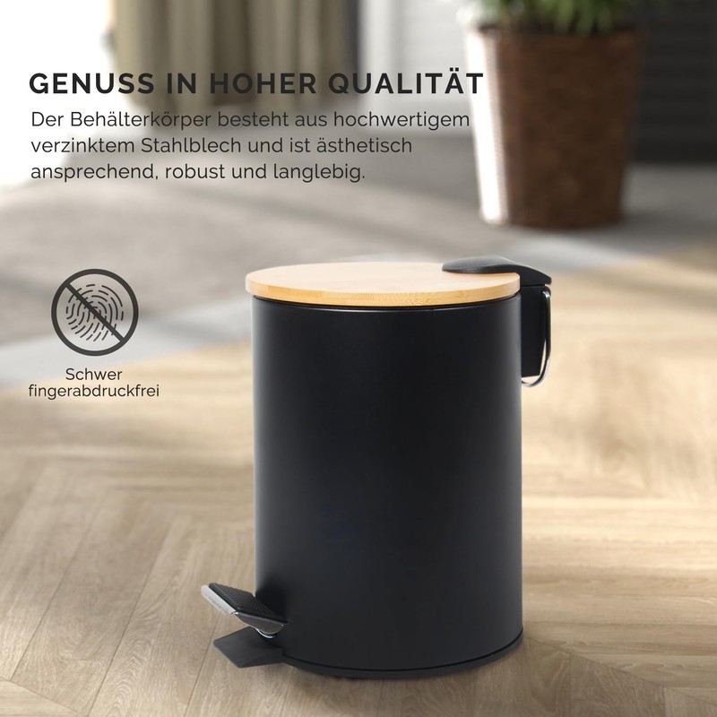 GREELUE 3L Metal Cosmetic Bin, Bathroom Bin with Lid, Bathroom