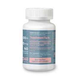 NATURION NATURION Vitamin D3 2000iu (50 mcg) 1-Year Supply for Immune Support, Healthy Muscle Function, and Bone Health - Non-GMO, Gluten Free, with Vitamin B2 - (Mini Tablets), 360 Count