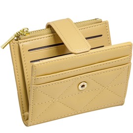 YINHEXI Wallet Women, RFID Blocking Small Compact Bifold PU Leather Card Holder Pocket Wallet Ladies Mini Purse with Coin Pocket (Maize-1)