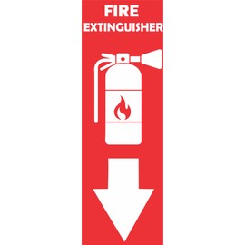 AR STICKERS Fire Extinguisher Signs Sticker, 3 x 8 inch, Pack of 2, Vinyl, for fire safety bussiness and home Indoor and Outdoor