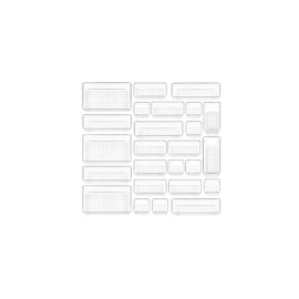 vic_space1 Drawer Organizers Trays Clear Storage Bins Plastic Makeup Bedroom Kitchen 25 Pcs