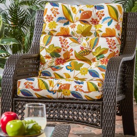Greendale Home Fashions AZ4809-ESPRIT Foliage 44'' x 22'' Outdoor Seat/Back Chair Cushion, Set of 1