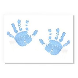 BabyRice Baby Boy Handprint Footprint Kit Blue Paint Wipe and A4 Canvas (1 BLUE WIPE + A4 CANVAS)