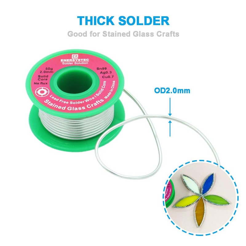 2.0mm Lead Free Solder Wire for Stained Glass Craft, Dia