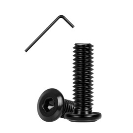 Matuja 1/4-20 x 3/4" Flat Head Hex Socket Bolts Screws,304 Stainless Steel,Black Oxide Finish,Fully Threaded Bright Furniture with Hex Key(20 Pcs)