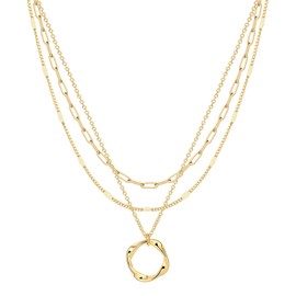 VIROMY Gold Necklace for Women 14k Gold Chain Necklaces Dainty Layered Necklaces Simple Stackable Pendant Necklaces Paperclip Dot Chain Gold Choker Necklaces Gold Jewelry for Women