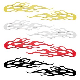 8Pcs 4 Colors Flame Car Stickers Flame Reflective Sticker Car Flames Graphics Stickers 3D Stereoscopic Personality Stickers Suitable for Car Truck Motorcycle