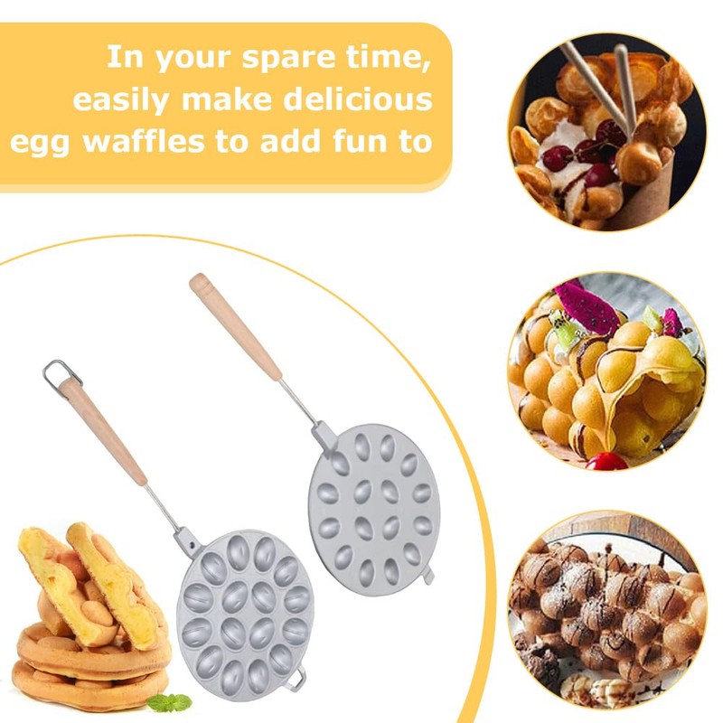 Cookie Presser,Walnut Cookie Baking Pan,Wood Handle Bakeware,Bakeware Mold,Egg Waffle Machine