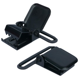 KUNN 2 Inch Suspender Clips Heavy Duty Suspender Clips Metal Holder Fasteners Clips, Black Plating, 2 Pcs