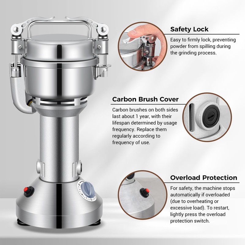 LEEVOT Grain Mill 150g Commercial Spice Grinder Electric 650W Stainless